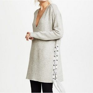 Free People Lace Sweater dress Size Small grey